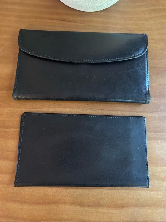 Coach Handbags - Vintage Coach Water Buffalo Combo Wallet Checkbook Black Leather
